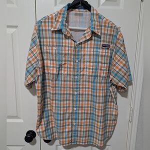 Columbia Orange Plaid Short Sleeve Super Tamiami PFG Shirt